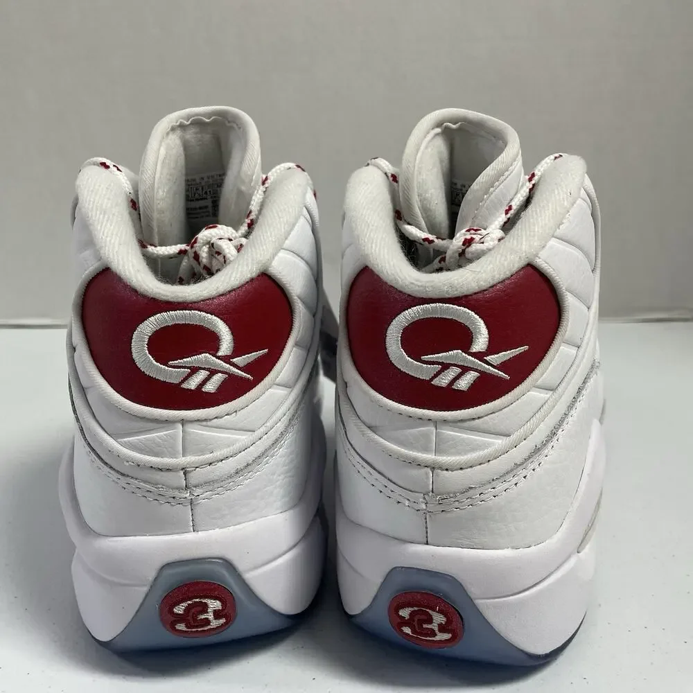 Reebok Question Mid Red Toe 2024 100074721 Size 8.5 Allen Iverson White Red